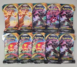 NEW DARKNESS ABLAZE Sleeved Booster Pack Lot of 10 Pokemon TCG Sealed Ships FAST - Image 1