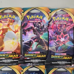 NEW DARKNESS ABLAZE Sleeved Booster Pack Lot of 10 Pokemon TCG Sealed Ships FAST - Image 3