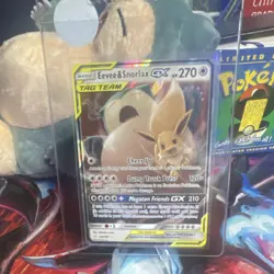Pokemon Eevee & Snorlax GX Sun & Moon Team Up TAG TEAM Ultra Rare Holo HP 270 - Image 1