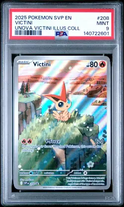 2025 POKEMON SVP PROMO UNOVA VICTINI ILLUSTRATION COLLECTION #208 VICTINI PSA 9 - Image 1