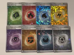 Pokemon Prismatic Evolutions CRACKED ICE HOLO Basic Energy Complete Set of 8 - Image 1