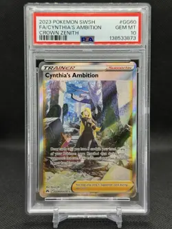 Pokemon Sword Shield Crown Zenith Full Art Cynthia's Ambition GG60 PSA 10 - Image 1