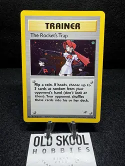 Pokemon WOTC Gym Heroes ~ The Rocket's Trap Holo Rare #19/132 Trainer ~ NM - Image 1