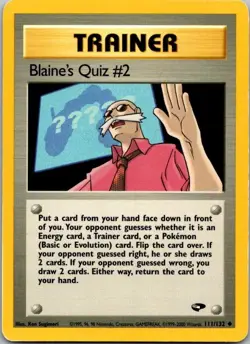 Gym Challenge #111/132 Blaine's Quiz #2 Pokemon Moderately Played - Image 1