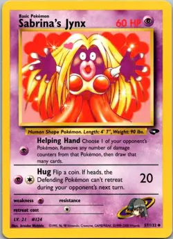 Gym Challenge #057/132 Sabrina's Jynx Pokemon Moderately Played - Image 1