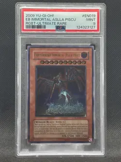 2009 PSA 9 Yugioh Earthbound Immortal Aslla Piscu RGBT-EN019 Ultimate Unlimited - Image 1