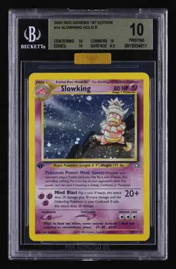 2000 Pokemon Neo Genesis 1st Edition #14 Slowking Holo BGS 10 MBA GOLD DIAMOND - Image 1