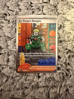 Lt. Surge's Bargain 185/132 Special Illustration Rare Pokemon Mega Evolution SIR - Image 1
