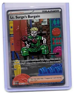 Pokemon Lt. Surge’s Bargain 185/132 Special Illustration Rare Mega Evolution NM - Image 1