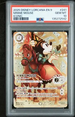 2025 Disney Lorcana Fabled Minnie Mouse Sweetheart Princess Iconic #241 PSA 10 - Image 1