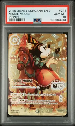 2025 Disney Lorcana Fabled Minnie Mouse Sweetheart Princess Iconic #241 PSA 10 - Image 1