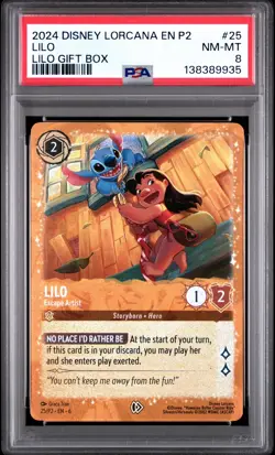 Psa 8 2024 DISNEY LORCANA EN P2-PROMO LILO GIFT BOX #25 LILO - ESCAPE ARTIST - Image 1