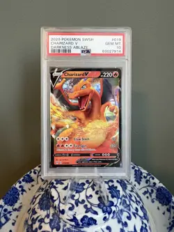 2020 Pokemon SWSH Charizard v Darkness Ablaze #019/189 PSA 10 Gem Mint - Image 1