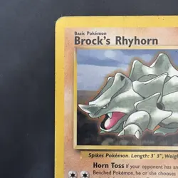 Pokemon Vintage Non-Holo Rare Brock's Rhyhorn Gym Heroes 22/132 HP WotC - Image 2