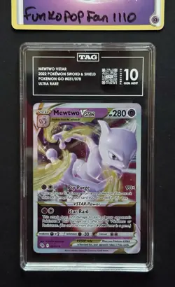 TAG 10 GEM MINT Mewtwo VSTAR 031/078 Ultra Rare Pokemon GO Card - Image 1