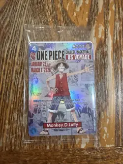 One Piece Monkey D. Luffy US Voyage Basketball Card Rutgers IN HAND - Image 1