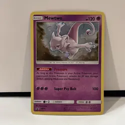 Pokemon Mewtwo TCG SM77 Cosmic Holo Black Star Promo Card - Image 1