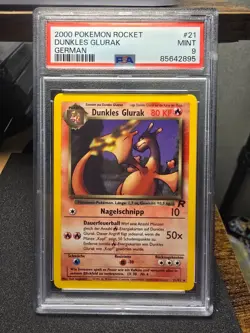 Pokemon Card Dunkles Glurak PSA 9 Team Rocket Non Holo 21/82 Mint POP 5 - Image 1