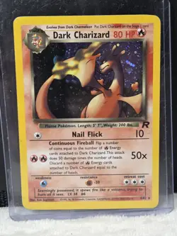 Pokemon TCG Dark Charizard 4/82 Team Rocket Holo Rare Card LP Vintage - Image 1