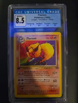 Flareon 1st Ed Non Holo #19 CGC 8.5 - 1999 Jungle Set WotC Vintage Pokemon Card - Image 1
