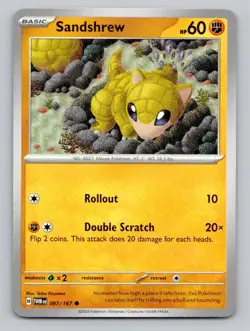 Sandshrew 097/167 Common SV06: Twilight Masquerade Pokemon - Image 1