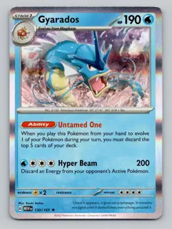 Holo Gyarados #130/165 Rare SV: Scarlet & Violet 151 Pokemon - Image 1