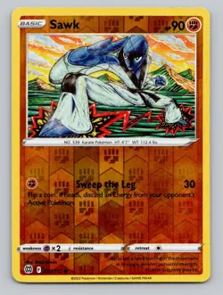 Reverse Holo Sawk #081/172 Common SWSH09: Brilliant Stars Pokemon - Image 1