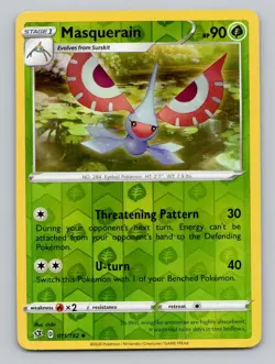 Reverse Holo Masquerain #011/192 Uncommon SWSH02: Rebel Clash Pokemon - Image 1