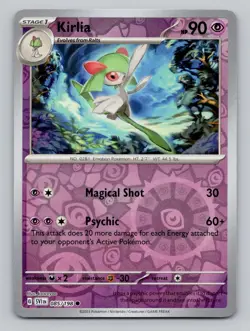 Reverse Holo Kirlia #028/091 Uncommon SV: Paldean Fates Pokemon - Image 1