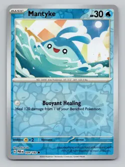 Reverse Holo Mantyke 039/182 Common SV04: Paradox Rift Pokemon - Image 1
