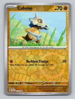 Reverse Holo Cubone 072/142 Common SV07: Stellar Crown Pokemon - Image 1