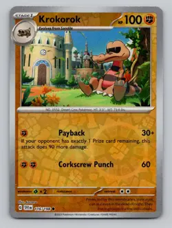 Reverse Holo Krokorok #116/198 Common SV01: Scarlet & Violet Base Set Pokemon - Image 1
