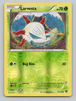 Reverse Holo Larvesta #14/114 Common XY - Steam Siege Pokemon - Image 1