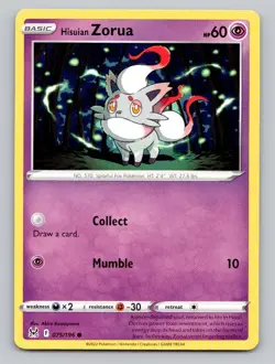Hisuian Zorua #075/196 Common SWSH11: Lost Origin Pokemon - Image 1