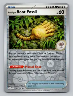 Reverse Holo Antique Root Fossil 130/142 Common SV07: Stellar Crown Pokemon - Image 1