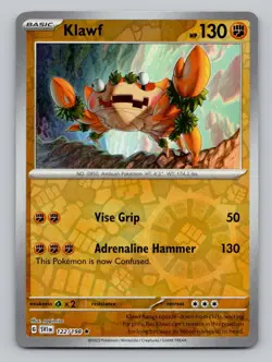 Reverse Holo Klawf #122/198 Rare SV01: Scarlet & Violet Base Set Pokemon - Image 1