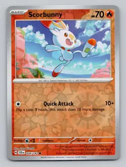 Reverse Holo Scorbunny #026/142 Common SV07: Stellar Crown Pokemon - Image 1