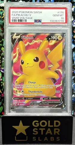 PSA 10 2020 Fa/Pikachu V Vivid Voltage Pokemon Sword & Shield Vivid Voltage 170 - Image 1