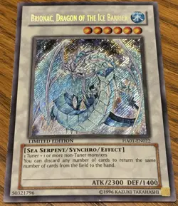 Yugioh Brionac, Dragon of the Ice Barrier HA01-EN022 Secret Rare Limited Ed LP - Image 1