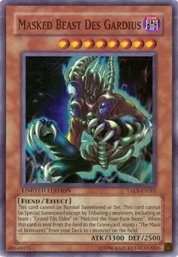 Damaged, English Yu Gi Oh Masked Beast Des Gardius - TAEV-ENSE1 - Super Rare - L - Image 1