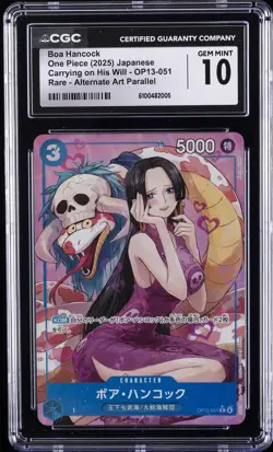 2025 ONE PIECE JAPANESE CARRYING ON HIS WILL ALT ART BOA HANCOCK CGC 10 GEM MINT - Image 1