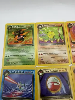 Pokemon WOTC Bulk Lot X9 Vintage Unlimited Dark Uncommon Cards Rocket Neo MP-HP - Image 2