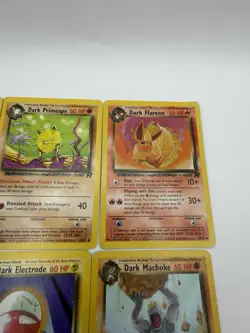 Pokemon WOTC Bulk Lot X9 Vintage Unlimited Dark Uncommon Cards Rocket Neo MP-HP - Image 3