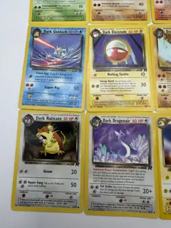 Pokemon WOTC Bulk Lot X9 Vintage Unlimited Dark Uncommon Cards Rocket Neo MP-HP - Image 5