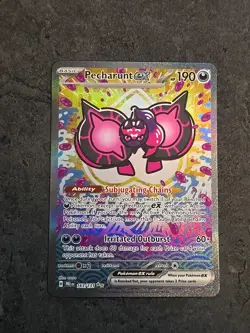 Pokemon TCG SV-Prismatic Evolutions Pecharunt EX #163/131 Special Illustration - Image 1
