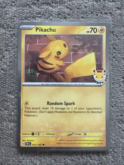 Pikachu Holo 30th Anniversary Pokemon Day 2026 Stamp Promo Card with a Coin - Image 1