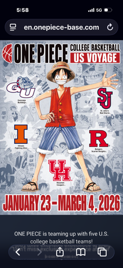 IN HAND MINT CONDITION UNOPENED One Piece College Basketball US VOYAGE card - Image 2