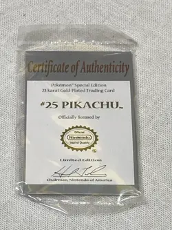 Pokemon pikachu 23k Gold plated promo card - Image 2