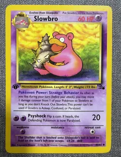 Pokemon TCG Slowbro 43/62 Fossil Unlimited Card First Edition Near Mint - Image 1