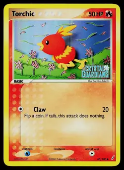 Pokemon Card - Torchic Crystal Guardians 65/100 Common Reverse Holo Stamped - Image 1